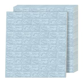 Art3d 10 Pcs 3D Peel and Stick Foam Brick Wall Panels, Gray Brown