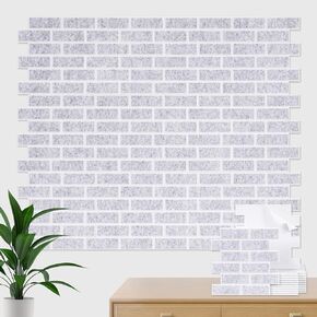 12 Pack Self-Adhesive Acoustic Panels, 12"X12"X0.4" Brick Pattern Soundproof Wall Panels, Sound Absorbing Panel Wall Decoration, High Density Acoustic Treatment for Studio Home(White Grey)