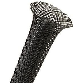 Techflex PTN0.25BK25 Flexo PET General Purpose 1/4-inch Cable Sleeve, Black, 25 Foot