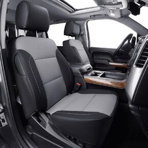 LUCKYMAN CLUB Custom Fit Seat Covers for 2019-2024 Chevy Silverado Sierra 1500 Crew Cab, 2020-2024 Silverado Sierra 2500 3500 Crew Cab (Black)