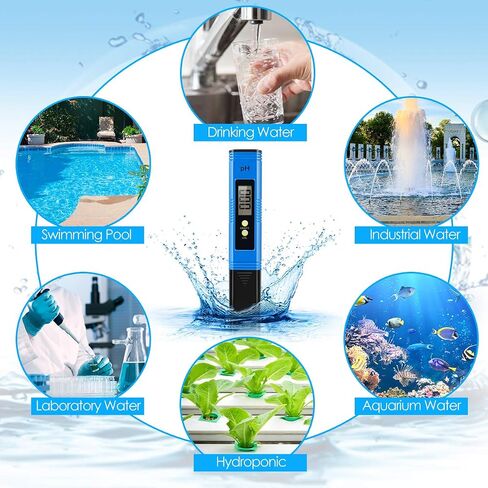 Digital pH Meter, 0.01 High Accuracy Compact Size pH Tester with 0-14 pH Test Range, Already Calibrated pH Meter for Water Easy to Use pH Pen in Saudi Arabia