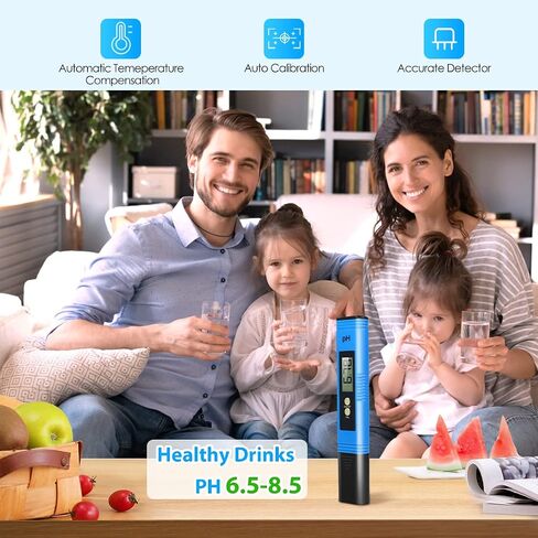 Digital pH Meter, 0.01 High Accuracy Compact Size pH Tester with 0-14 pH Test Range, Already Calibrated pH Meter for Water Easy to Use pH Pen in Saudi Arabia