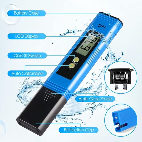 Digital pH Meter, 0.01 High Accuracy Compact Size pH Tester with 0-14 pH Test Range, Already Calibrated pH Meter for Water Easy to Use pH Pen in Saudi Arabia