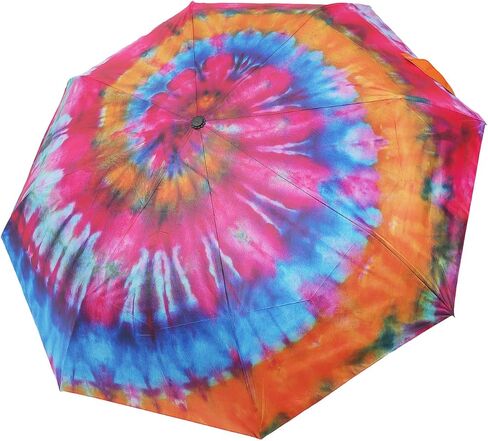 Tie-Dye Umbrella for Women, Anti-UV Protection Automotic Folding Umbrella 35 in, Portable Travel Umbrella for Sun & Rain in Saudi Arabia