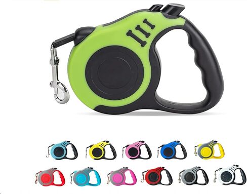 360° Tangle-Free Retractable Automatic Dog Leash | 16 ft Strong Nylon Tape | One-Handed Brake, Pause, Lock (Red, Large) in Saudi Arabia
