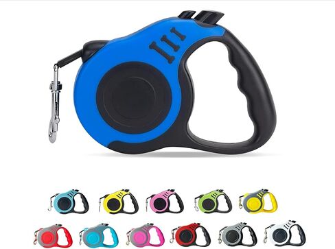 360° Tangle-Free Retractable Automatic Dog Leash | 16 ft Strong Nylon Tape | One-Handed Brake, Pause, Lock (Red, Large) in Saudi Arabia