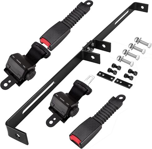 مجموعة أحزمة مقاعد عربة الجولف العالمية القابلة للسحب 47.64 بوصة لعربات الجولف EZGO TXT Yamaha Club Car (لا تناسب 2 سيارة نادي الركاب السابقة Yamaha G29 Drive EZGO RXV) in Kuwait