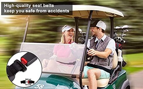 مجموعة أحزمة مقاعد عربة الجولف العالمية القابلة للسحب 47.64 بوصة لعربات الجولف EZGO TXT Yamaha Club Car (لا تناسب 2 سيارة نادي الركاب السابقة Yamaha G29 Drive EZGO RXV) in Kuwait