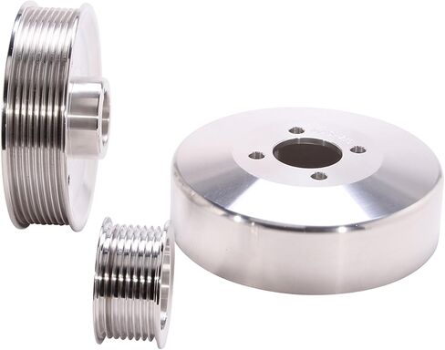 مجموعة بكرة أداء Underdrive BBK 15550 - ألومنيوم مُشكَّل بآلة CNC 8 أضلاع لشاحنة Ford F Series، Expedition 4.6L، 5.4L - 3 قطع in Kuwait