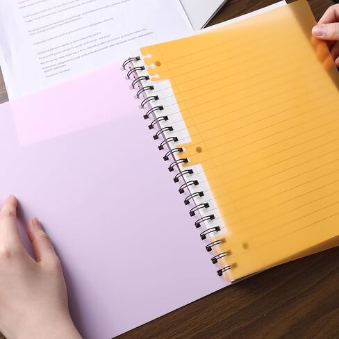 دفتر ملاحظات حلزوني ذو غلاف صلب من Koogel مع علامات تبويب، مجلات جامعية مقاس 8.5 × 11 بوصة مع فواصل موضوع دفتر ملاحظات حلزوني ذو حواف مثقوبة لمكتب المدرسة، أرجواني in Saudi Arabia