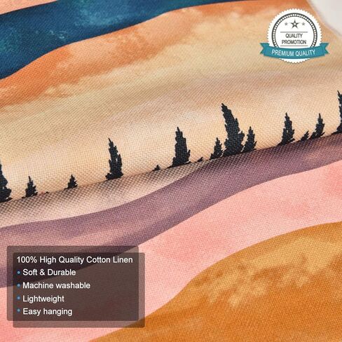 Mountain Tapestry Moon Starry Night Sky Tapestries Forest Tree Lake Tapestry Nature Landscape Tapestry for Room (Navy Blue, 12.8 x 51.2 inches) in Kuwait