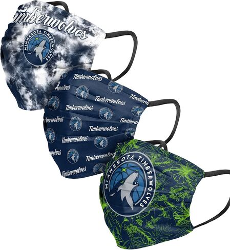 غطاء وجه للسيدات من FOCO Minnesota Timberwolves NBA Matchday - للكبار - 3 عبوات in Kuwait