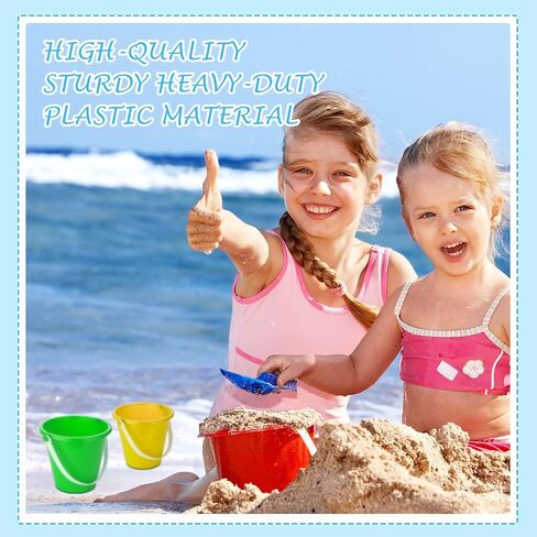 48 Pcs 5 Inch Beach Bucket Sand Buckets Colorful Fun Plastic Pails and Buckets for Kids Toddler Tool Summer Beach Theme Birthday Party Favors Bulk Play Castle Water Pool, 4 Colors in Saudi Arabia
