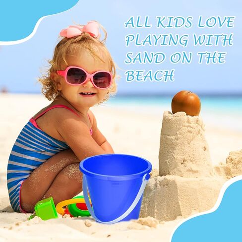 48 Pcs 5 Inch Beach Bucket Sand Buckets Colorful Fun Plastic Pails and Buckets for Kids Toddler Tool Summer Beach Theme Birthday Party Favors Bulk Play Castle Water Pool, 4 Colors in Saudi Arabia