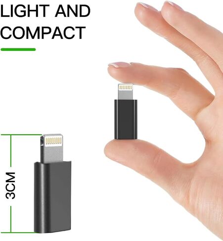 [MFi Certified]2Pack USB C to Lightning Adapter,Lightning Male to USB C Female Adapter with 27W PD Fast Charging for iPhone 14/13/12/11/SE/Pro Max Mini, iPad,Support Data Transfer,Not for Audio/OTG in Saudi Arabia