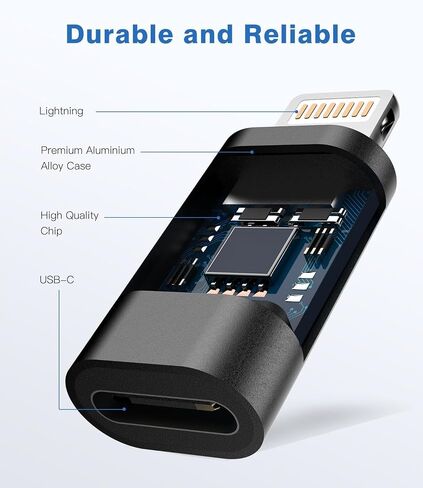 [MFi Certified]2Pack USB C to Lightning Adapter,Lightning Male to USB C Female Adapter with 27W PD Fast Charging for iPhone 14/13/12/11/SE/Pro Max Mini, iPad,Support Data Transfer,Not for Audio/OTG in Saudi Arabia