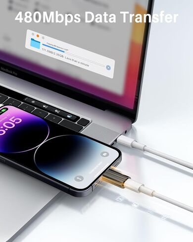 [MFi Certified]2Pack USB C to Lightning Adapter,Lightning Male to USB C Female Adapter with 27W PD Fast Charging for iPhone 14/13/12/11/SE/Pro Max Mini, iPad,Support Data Transfer,Not for Audio/OTG in Saudi Arabia