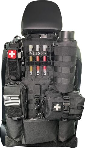 Tactical Seat Covers, Molle Seat Back Organizer, Tactical Molle Vehicle Panel for Car Seat Cover Protector (Black) in Kuwait