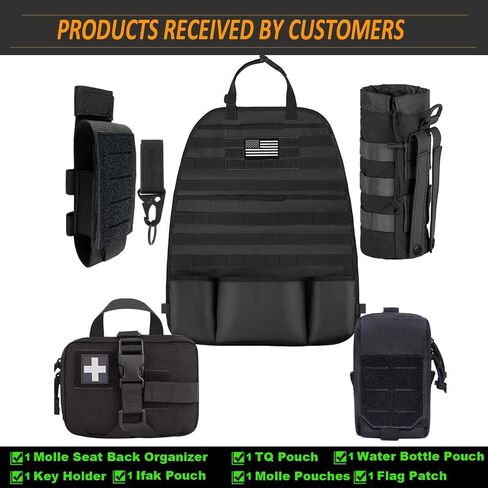 Tactical Seat Covers, Molle Seat Back Organizer, Tactical Molle Vehicle Panel for Car Seat Cover Protector (Black) in Kuwait