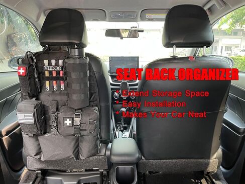 Tactical Seat Covers, Molle Seat Back Organizer, Tactical Molle Vehicle Panel for Car Seat Cover Protector (Black) in Kuwait