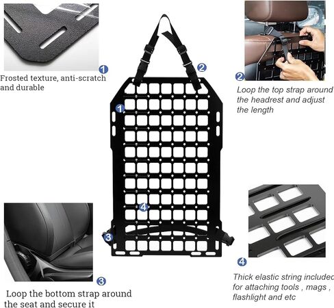 2 حزمة لوحات مولي للمركبات متعددة الاستخدامات التكتيكية مقعد السيارة الخلفي المنظم لتخزين شاحنة سنادات بالسيارة الرف صديقة للبيئة in Kuwait