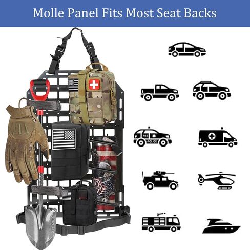 2 حزمة لوحات مولي للمركبات متعددة الاستخدامات التكتيكية مقعد السيارة الخلفي المنظم لتخزين شاحنة سنادات بالسيارة الرف صديقة للبيئة in Kuwait