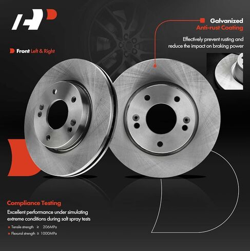 A-Premium 10.82 inch (275mm) Front Vented Disc Brake Rotors Compatible with Select Hyundai Models - Elantra 2007 2008 2009 2010 2.0L, 2-PC Set in Saudi Arabia