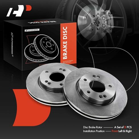 A-Premium 10.82 inch (275mm) Front Vented Disc Brake Rotors Compatible with Select Hyundai Models - Elantra 2007 2008 2009 2010 2.0L, 2-PC Set in Saudi Arabia