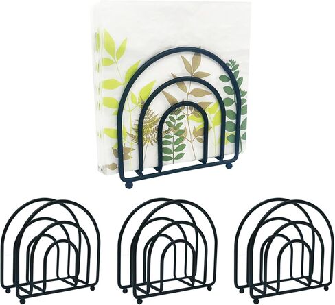 Stainless Steel Table Napkin Holder - Ideal for Dining Room, Kitchen, Living Room, Hotel, Office & Picnic - Servilleteros Para Mesas，4pcs (哑光黑) in Saudi Arabia