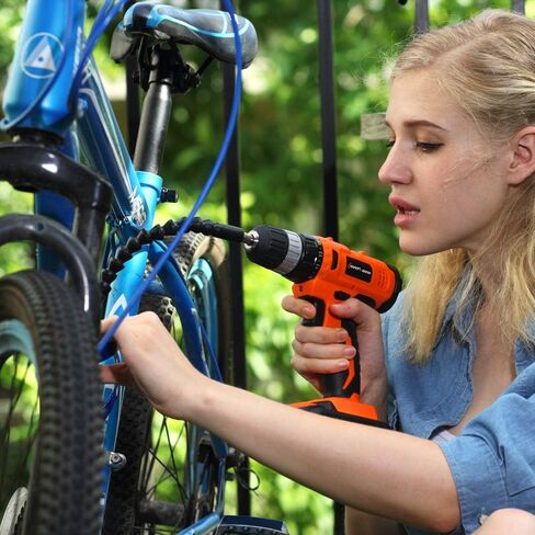 مثقاب كهربائي لاسلكي Lomvum 20V Power Drill مع بطارية ليثيوم أيون، 1 شاحن أسرع، ظرف بدون مفتاح بسرعتين 3/8 بوصة، عمود مغناطيسي مرن، LED، حقيبة خصر، حقيبة مدمجة، 46 قطعة إضافية من الملحقات in Kuwait