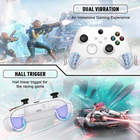 Wireless Controller 2.4GHZ Compatible with Xbox One X/S,Xbox Series X/S,PC Windows 7/8/10, Gaming Gamepad with 2.4GHZ Adapter/Share Button/3.5mm Headphone Jack(White) in Saudi Arabia