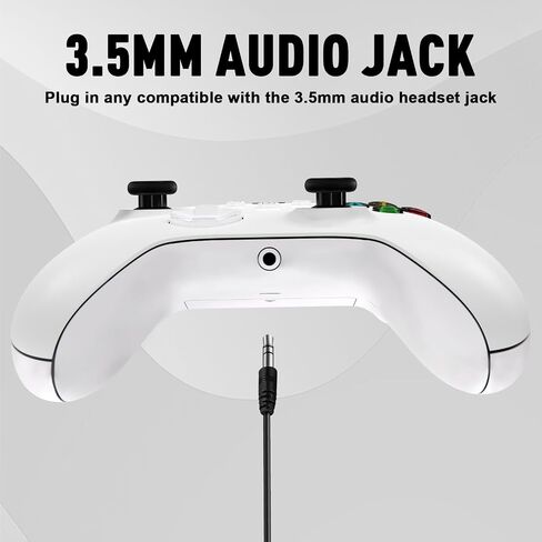 Wireless Controller 2.4GHZ Compatible with Xbox One X/S,Xbox Series X/S,PC Windows 7/8/10, Gaming Gamepad with 2.4GHZ Adapter/Share Button/3.5mm Headphone Jack(White) in Saudi Arabia