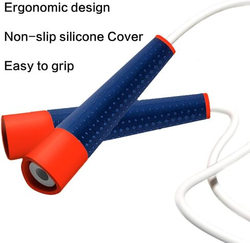 Kids Jump Rope with Silicone Comfortable Grips, Adjustable Tangle-Free Fitness Skipping Rope for kids girls boys women and men,Training, Workout and Weight Loss in Saudi Arabia