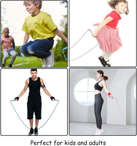 Amble Jump Rope Soft Beaded Segment Jump Rope - Adjustable for Men, Women and Kids - Tangle-Free for Keeping Fit, Training, Workout and so on - 9 Ft in Saudi Arabia