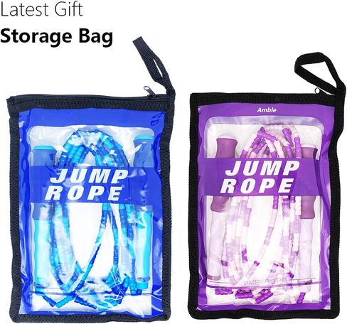 Amble Jump Rope Soft Beaded Segment Jump Rope - Adjustable for Men, Women and Kids - Tangle-Free for Keeping Fit, Training, Workout and so on - 9 Ft in Saudi Arabia