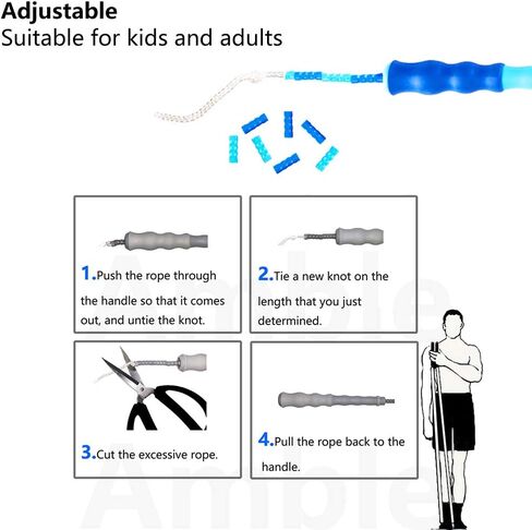 Amble Jump Rope Soft Beaded Segment Jump Rope - Adjustable for Men, Women and Kids - Tangle-Free for Keeping Fit, Training, Workout and so on - 9 Ft in Saudi Arabia