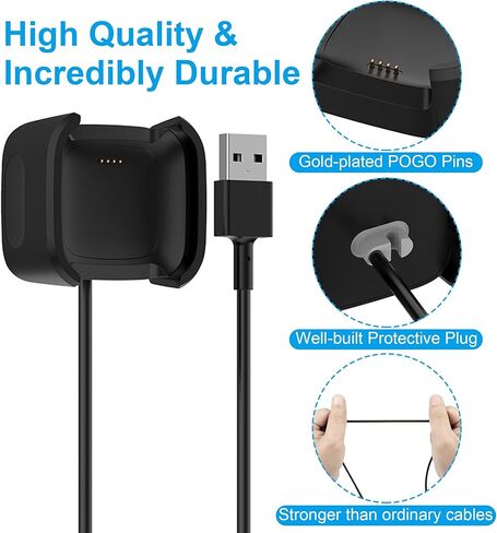 Wall Charger for Fitbit Versa 2, Replacement USB Charging Cable Dock Compatible with Fitbit Versa 2 Health & Fitness Smartwatch, with Wall Charger Plug Adapter in Kuwait