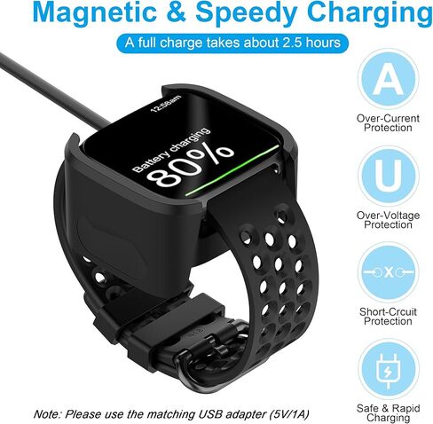 Wall Charger for Fitbit Versa 2, Replacement USB Charging Cable Dock Compatible with Fitbit Versa 2 Health & Fitness Smartwatch, with Wall Charger Plug Adapter in Kuwait