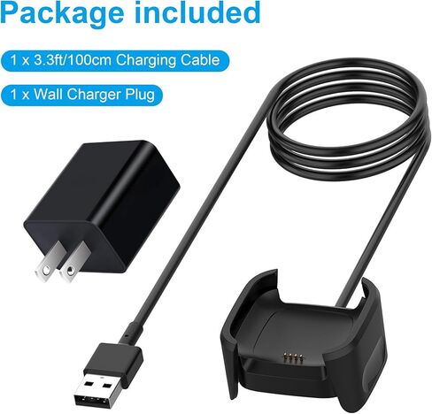 Wall Charger for Fitbit Versa 2, Replacement USB Charging Cable Dock Compatible with Fitbit Versa 2 Health & Fitness Smartwatch, with Wall Charger Plug Adapter in Kuwait