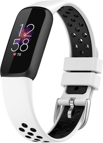 NINKI Compatible Sport Fitbit Luxe Bands for Women Silicone (Black+Red),Soft Breathable Strap Bracelet Cute Small Fitbit Luxe Replacement Bands for Fitbit Luxe Watch Band Waterproof Men Large Girl in Saudi Arabia
