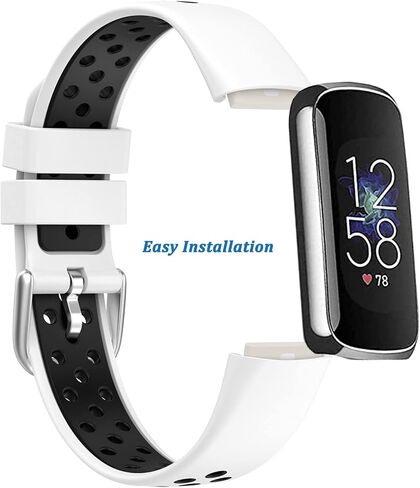 NINKI Compatible Sport Fitbit Luxe Bands for Women Silicone (Black+Red),Soft Breathable Strap Bracelet Cute Small Fitbit Luxe Replacement Bands for Fitbit Luxe Watch Band Waterproof Men Large Girl in Saudi Arabia