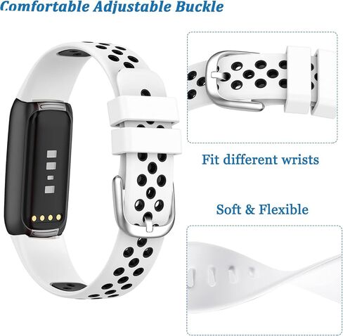 NINKI Compatible Sport Fitbit Luxe Bands for Women Silicone (Black+Red),Soft Breathable Strap Bracelet Cute Small Fitbit Luxe Replacement Bands for Fitbit Luxe Watch Band Waterproof Men Large Girl in Saudi Arabia
