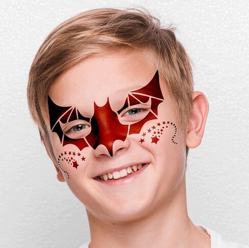 16 pcs Face Paint Stencils for Kids and Adults Face Painting Template,Washable Reusable for Halloween Christmas Party Facial Makeup Tattoo Design Tools for Cosplay School Carnivals(7.87 x 4.72 inch) in Saudi Arabia