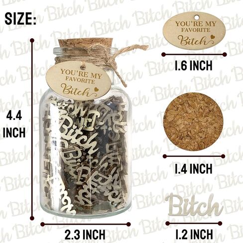 Jar of Bitch,Bitch to Give, Wooden Cutout Letter Piece, Congratulations Gifts for Women, Best Friend,Funny Gift Jar,Christmas Friend Birthday Gifts | Boss Gifts for Women Who has Everything in Saudi Arabia
