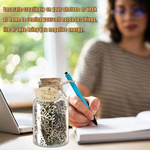 Jar of Bitch,Bitch to Give, Wooden Cutout Letter Piece, Congratulations Gifts for Women, Best Friend,Funny Gift Jar,Christmas Friend Birthday Gifts | Boss Gifts for Women Who has Everything in Saudi Arabia