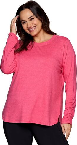 RBX Yoga Top for Women with Cut Out Back, Lightweight French Terry Long Sleeve Open Back Pullover for Casual Wear, Workouts in Saudi Arabia