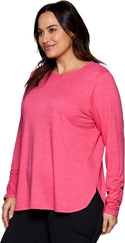 RBX Yoga Top for Women with Cut Out Back, Lightweight French Terry Long Sleeve Open Back Pullover for Casual Wear, Workouts in Saudi Arabia