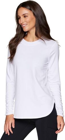 RBX Yoga Top for Women with Cut Out Back, Lightweight French Terry Long Sleeve Open Back Pullover for Casual Wear, Workouts in Saudi Arabia