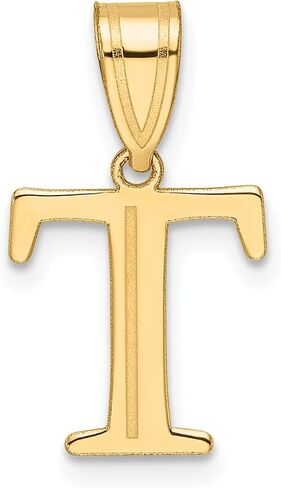 Jewels By Lux 14k Polished Etched Letter Initial Charm Pendant (Length 19mm) in Saudi Arabia