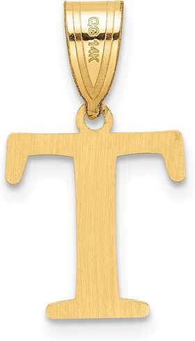 Jewels By Lux 14k Polished Etched Letter Initial Charm Pendant (Length 19mm) in Saudi Arabia